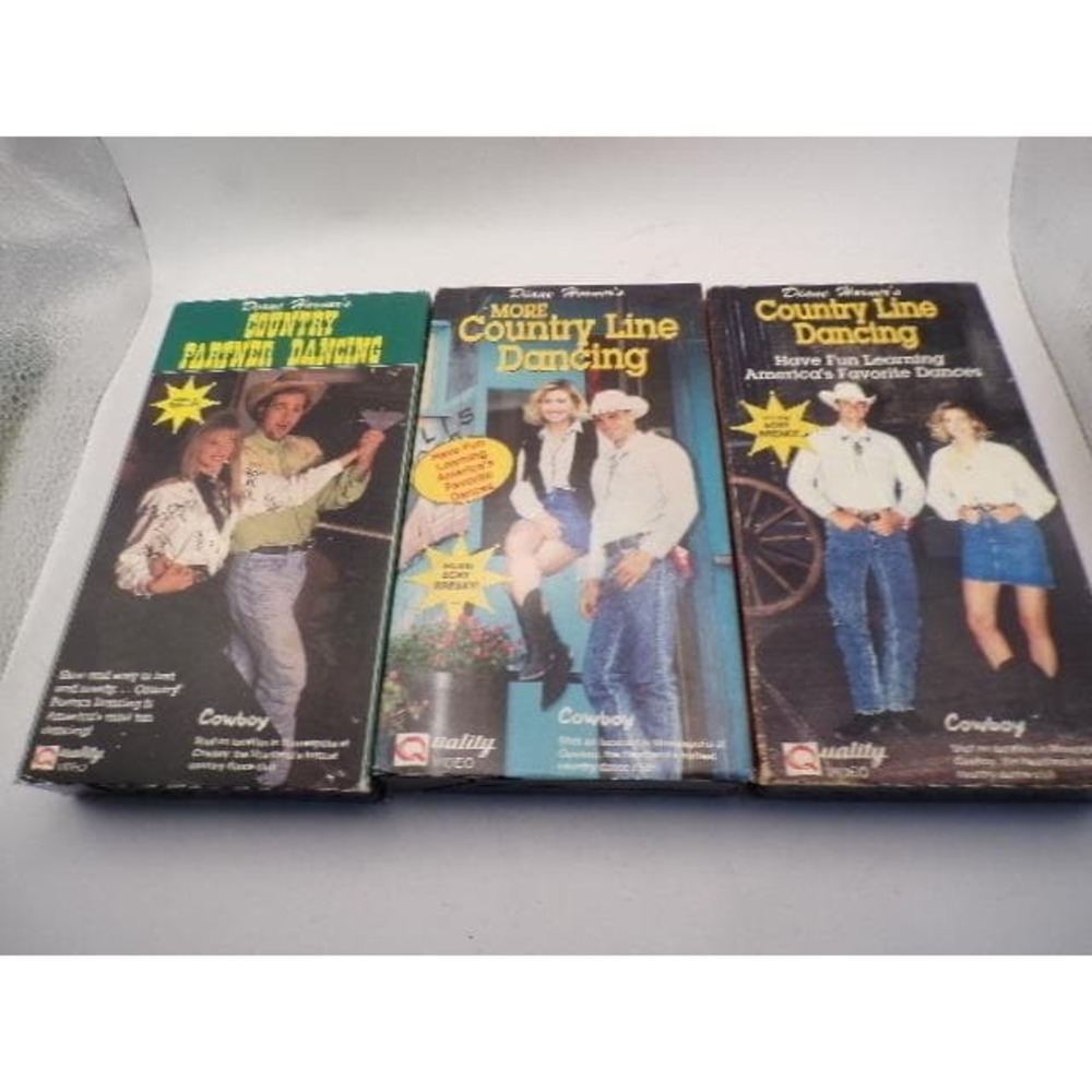 Cowboy Country Line Dancing VHS Tapes Lot of 3 Learn to Dance